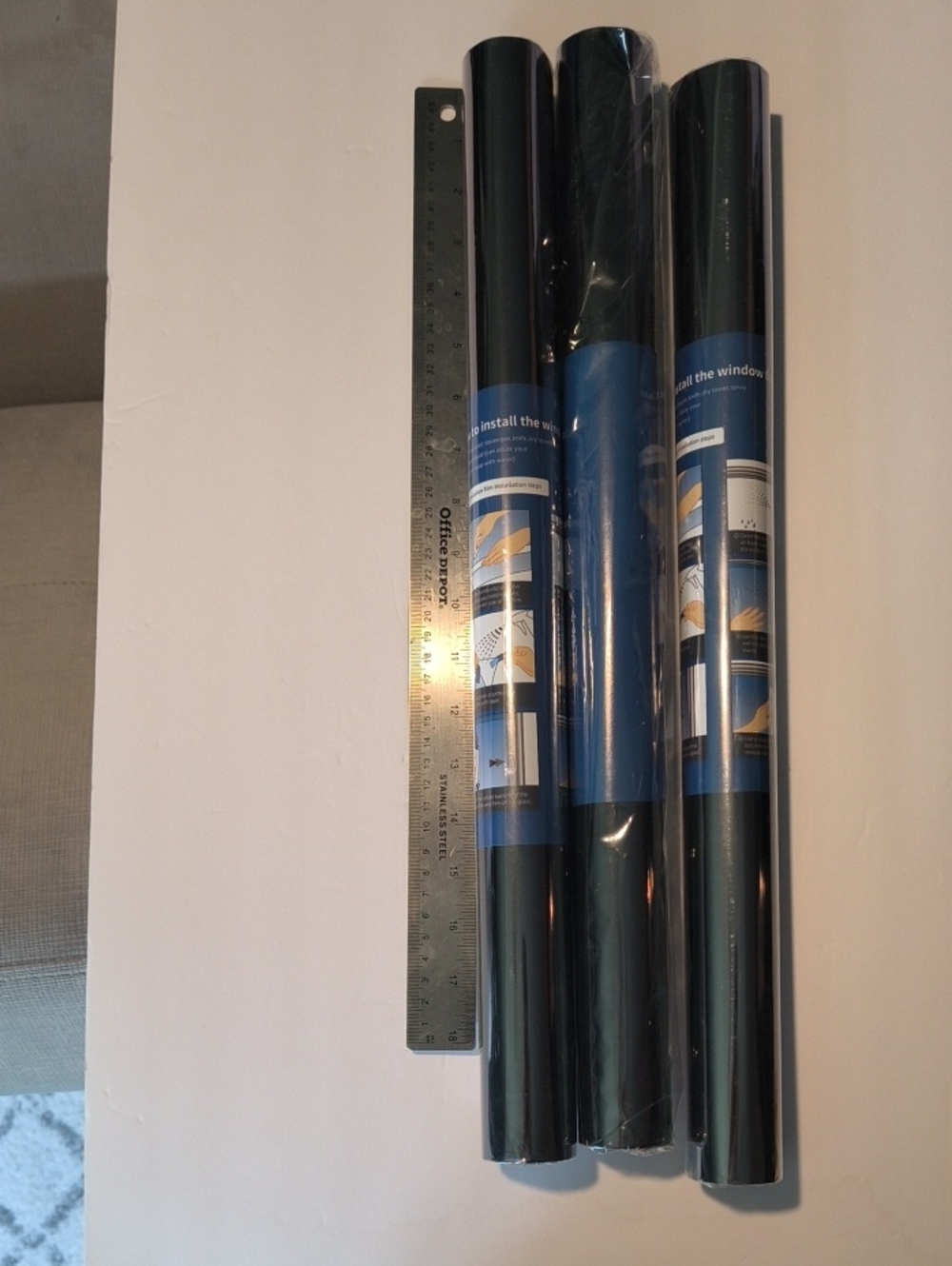 Window Privacy Film Roll - Black (3 Pack) (Heat Insulation Film)
